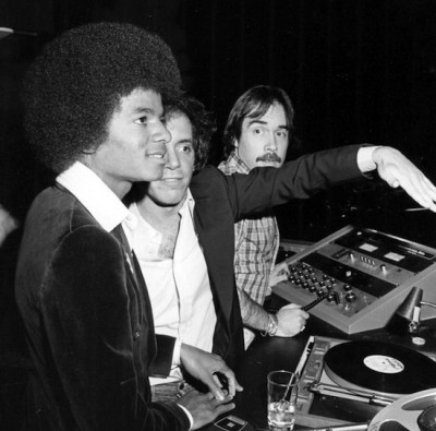 Michael Jackson and Steve Rubell in the dj booth at Studio 54, 1977  (Russel C. Turiak)
